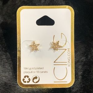 5/$30! MIX & MATCH! ICING 18K Goldplated Star CZ Post Earrings!